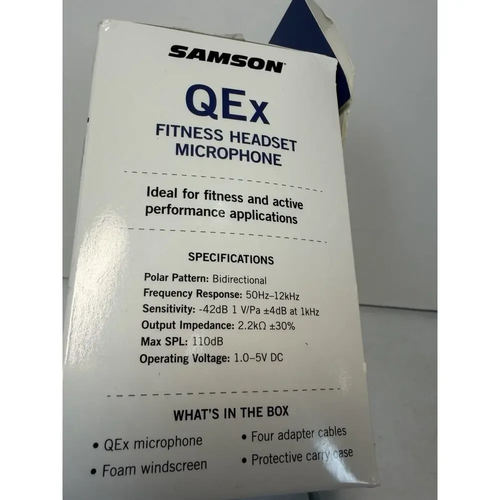 Samson QEX Fitness Headset Microphone, Black- BRAND NEW- OPEN BOX